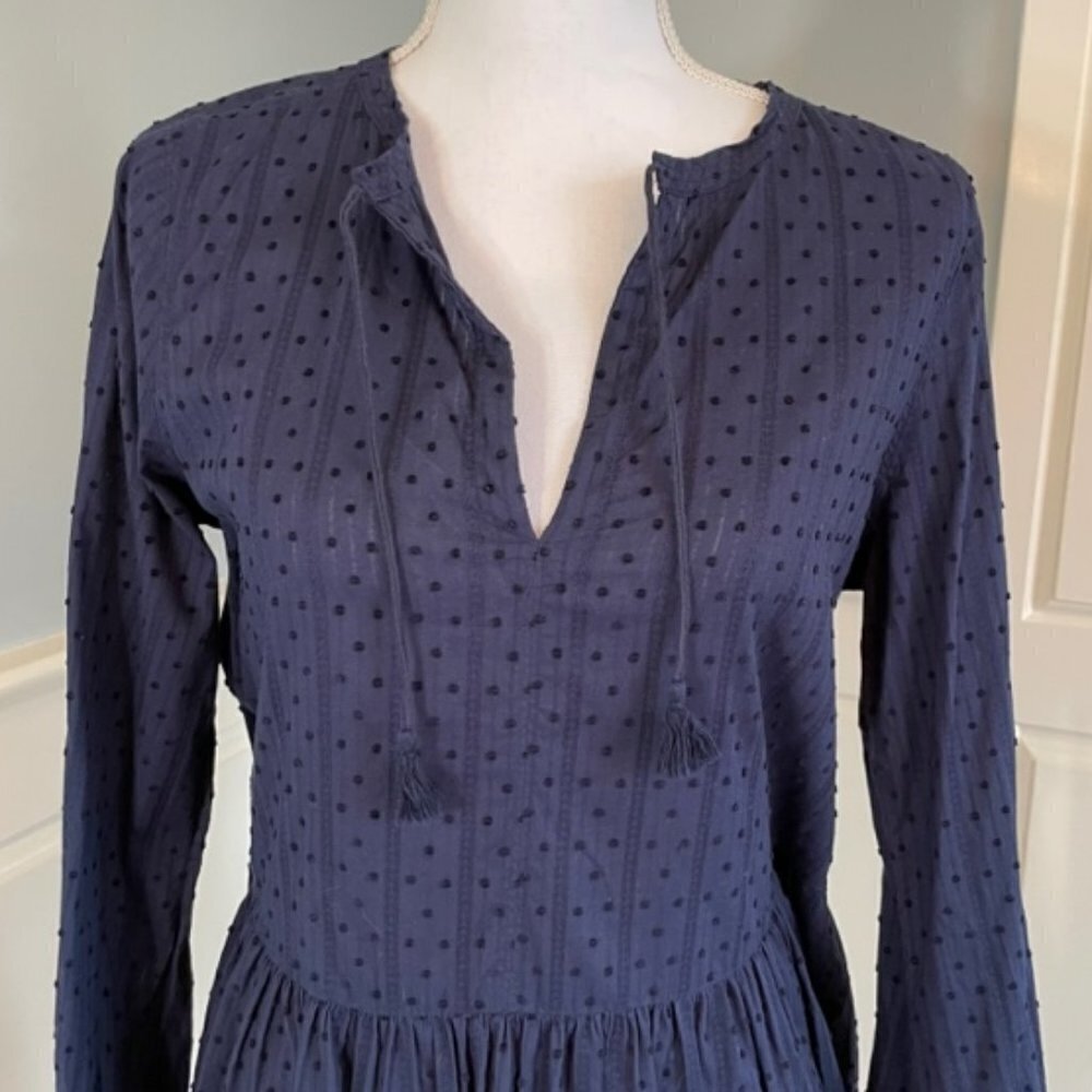 J. Crew Swiss Dot Cotton Lawn Tiered Tunic Shirt 6 - Picture 2 of 6